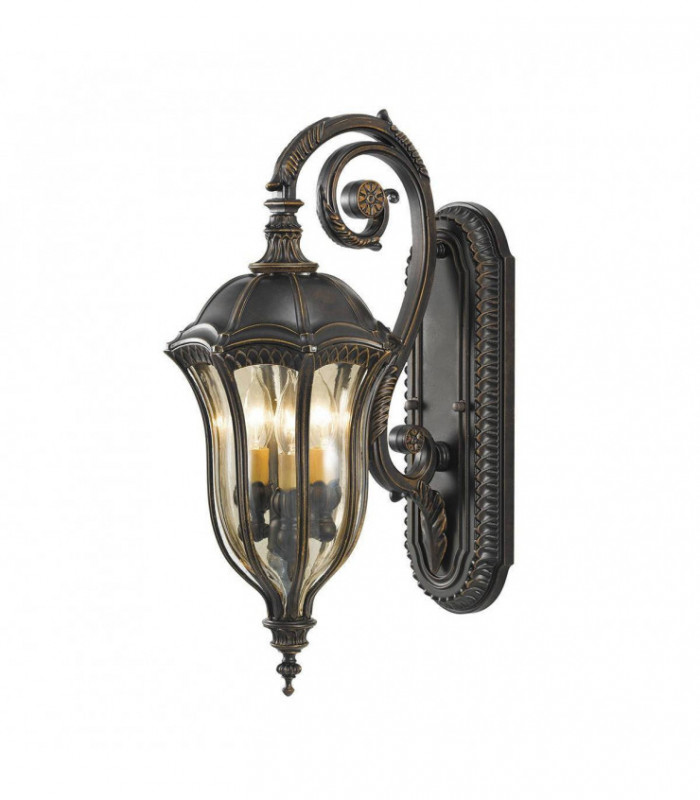 3 Light Outdoor Medium Wall Lantern Light Walnut IP44, E14
