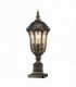 3 Light Outdoor Pedestal Lantern Walnut IP44, E14
