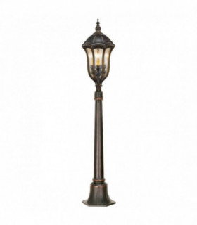 3 Light Outdoor Bollard Light Walnut IP44, E14
