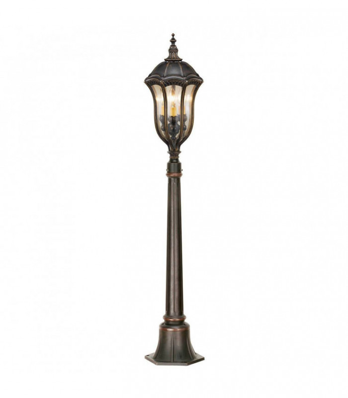3 Light Outdoor Bollard Light Walnut IP44, E14