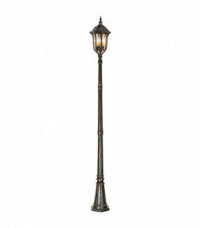 4 Light Outdoor Lamp Post Walnut IP44, E14