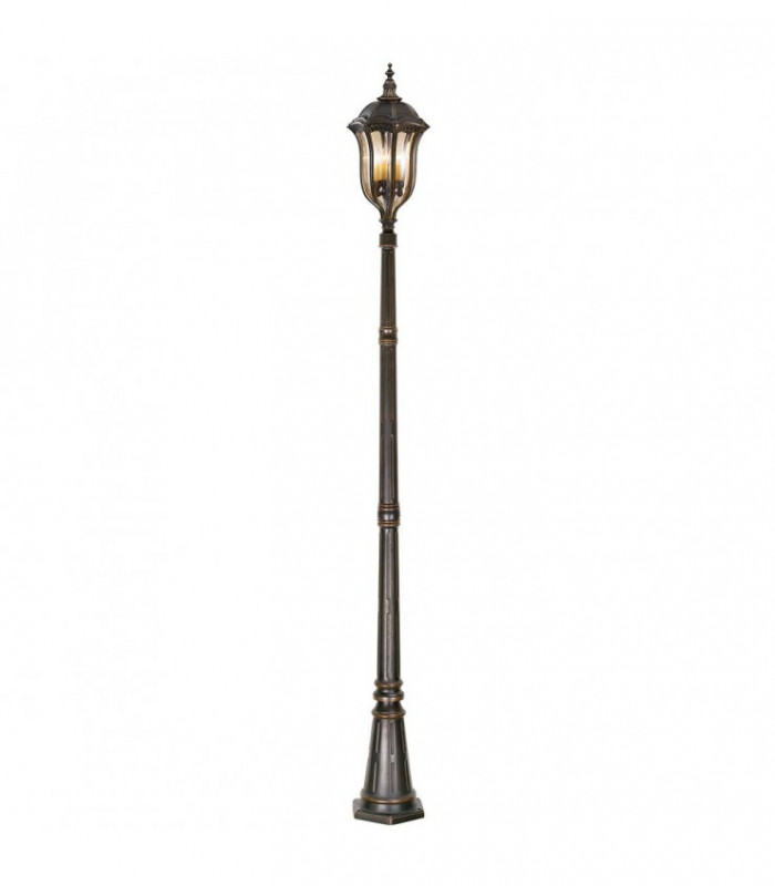 4 Light Outdoor Lamp Post Walnut IP44, E14