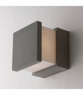 Outdoor Concrete Wall Light With Acrylic Diffuser Grey IP65, E14