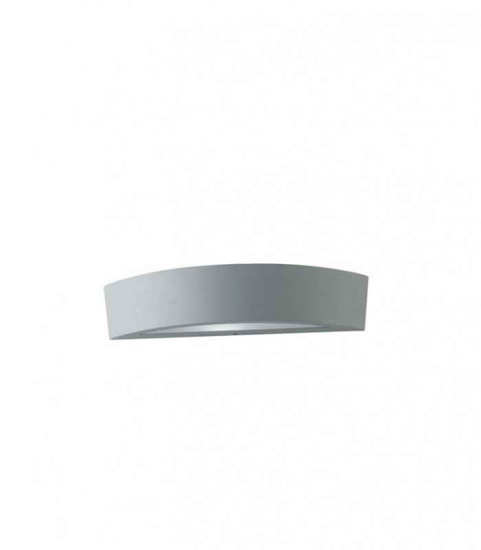 Outdoor Flush Aluminum Wall Lamp, Silver, IP44, E14