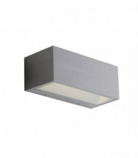 Outdoor Integrated LED Up Down Wall Light, Nickel, Transparent, IP54, 4000K