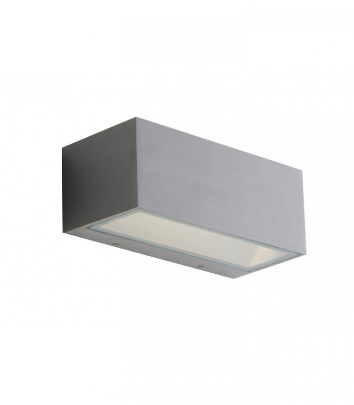 Outdoor Integrated LED Up Down Wall Light, Nickel, Transparent, IP54, 4000K