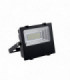 Outdoor Black Aluminum Flood Light With Solar Panel, Black, IP65, 6000K
