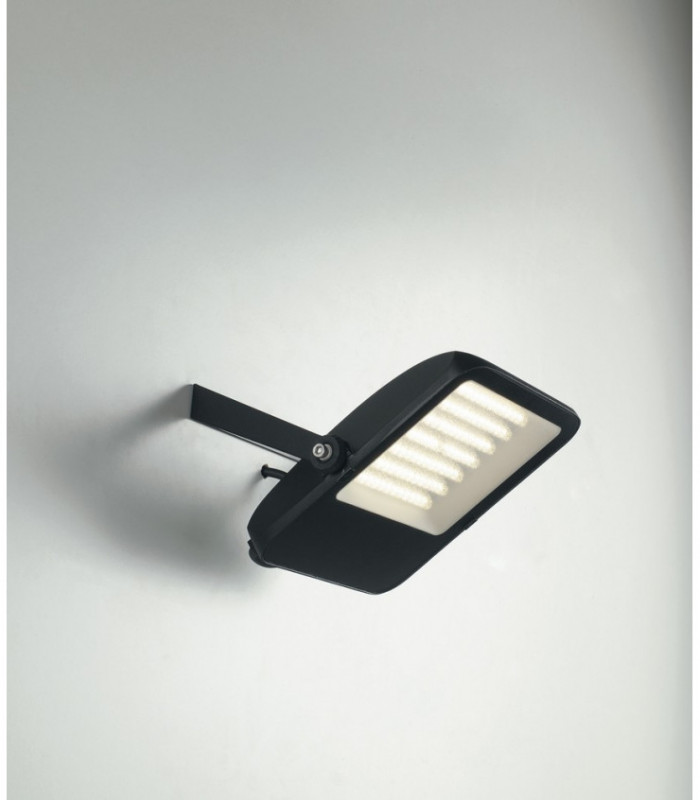 Outdoor Built-In LED Flood Lamp Black With Tempered Glass Diffuser, Black, IP65, 4000K