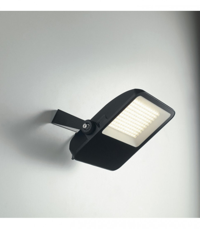 Outdoor Built-In LED Flood Lamp Black With Tempered Glass Diffuser, Black, IP65, 4000K