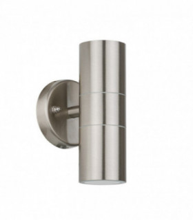 Modern Outdoor Wall Lamp Satin 2 Light  with Clear Shade, GU10, IP44