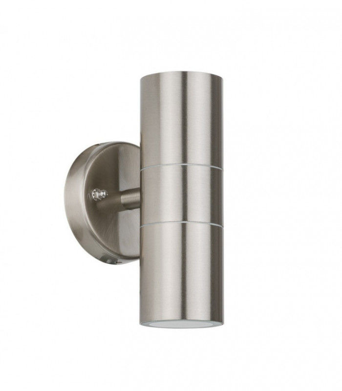 Modern Outdoor Wall Lamp Satin 2 Light  with Clear Shade, GU10, IP44