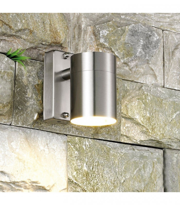 Modern Outdoor Wall Lamp Satin 1 Light  with Clear Shade, GU10, IP44
