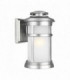 Outdoor 1 Light Wall Lantern, Painted Brushed Steel, IP44, E27