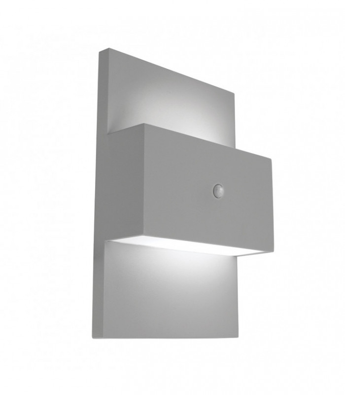 Outdoor 1 Light Wall Light with PIR Aluminium, E27