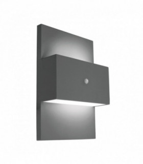 Outdoor 1 Light Wall Light with PIR Graphite, E27