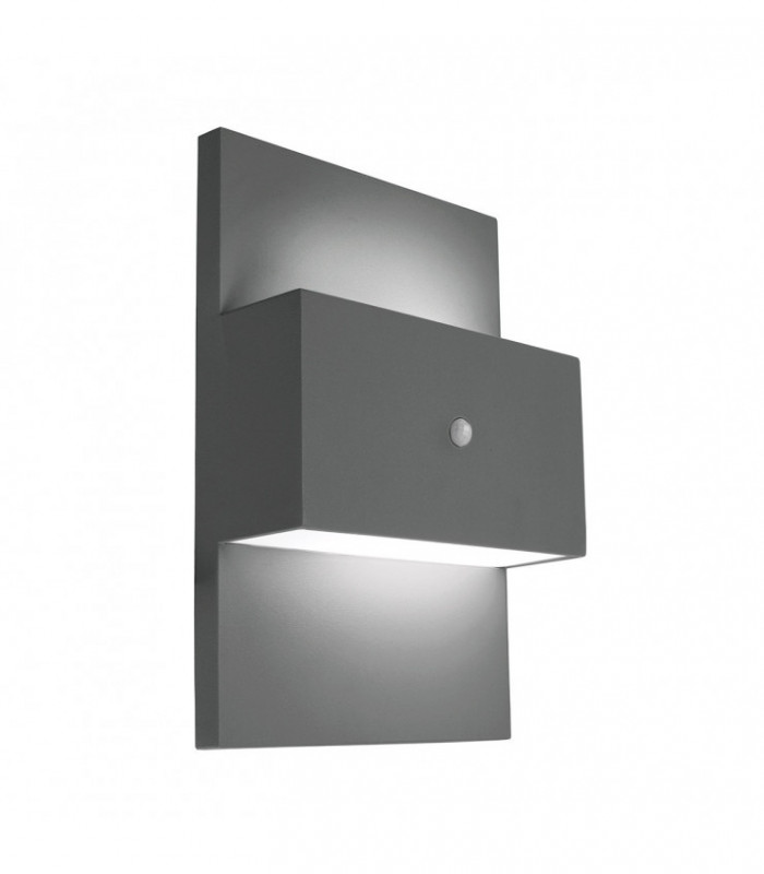 Outdoor 1 Light Wall Light with PIR Graphite, E27