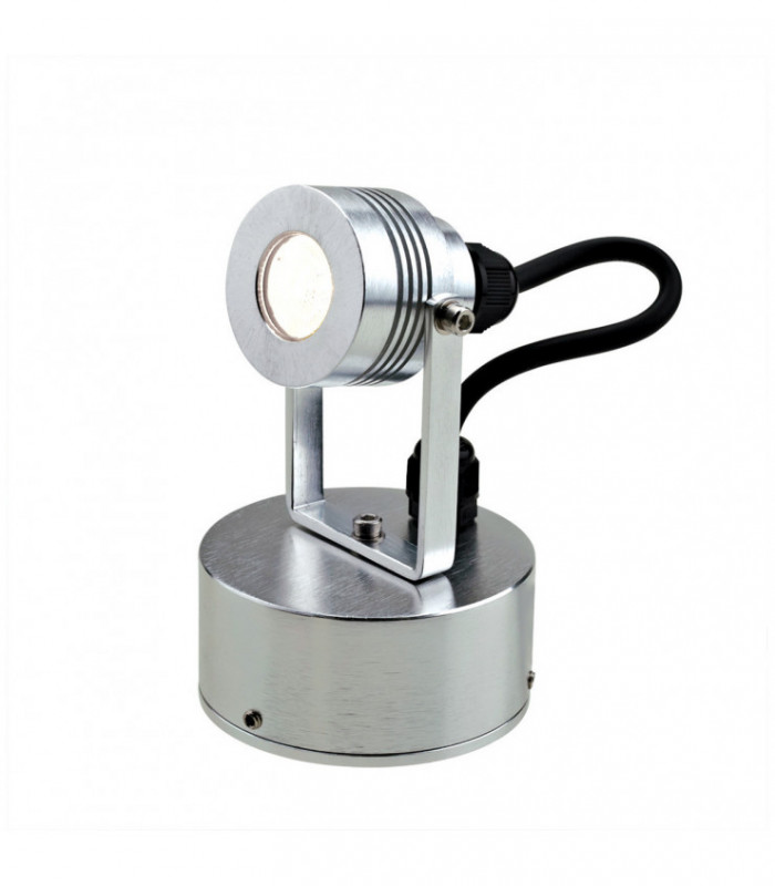 Integrated LED Outdoor Small Spotlight Wall Fitting, Anodised Aluminium, IP54