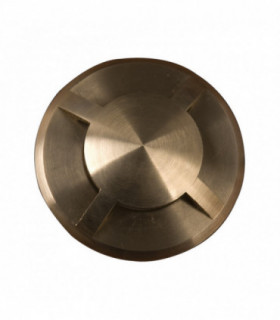Integrated LED Outdoor 4 Direction Ring In-Ground Light, Brass, Solid Natural Brass, IP65