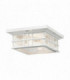 Outdoor 2 Light Flush Mount, White, IP44, E27