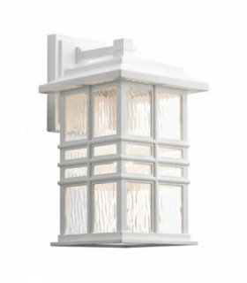 Outdoor 1 Light Wall Lantern, White, IP44, E27