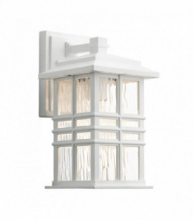 Outdoor 1 Light Wall Lantern, White, IP44, E27