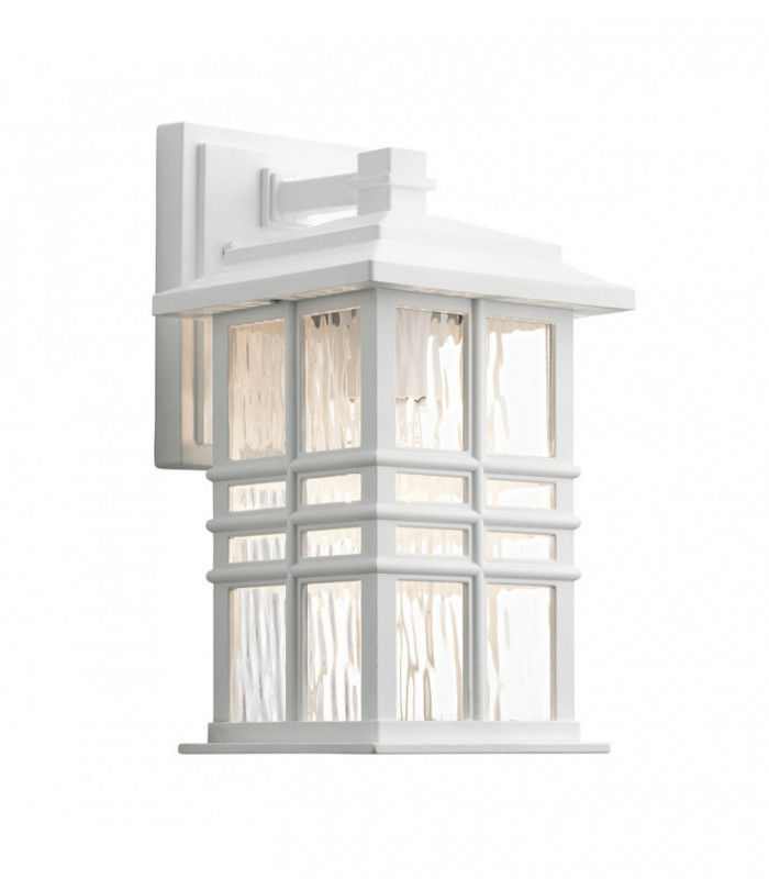 Outdoor 1 Light Wall Lantern, White, IP44, E27