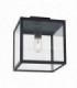 Outdoor Flush Ceiling Light, Cube, Black, IP44, E27
