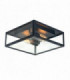 Outdoor Flush Ceiling Light, Flat, Black, IP44, E27