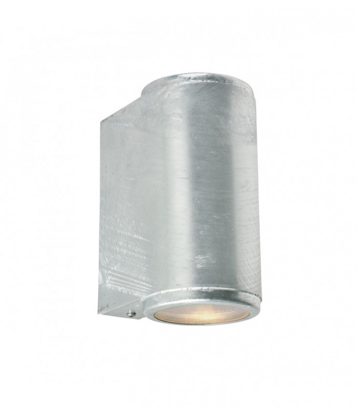 Outdoor 2 Light Up, Down Wall Light Galvanized , IP44, GU10