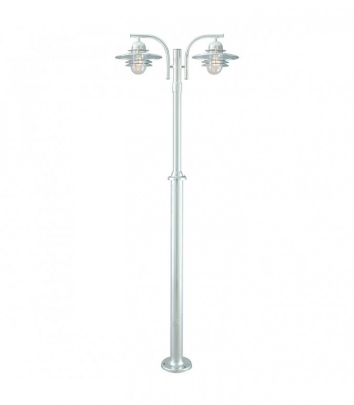 Outdoor 2 Light Lamp Post Galvanized , IP55, E27