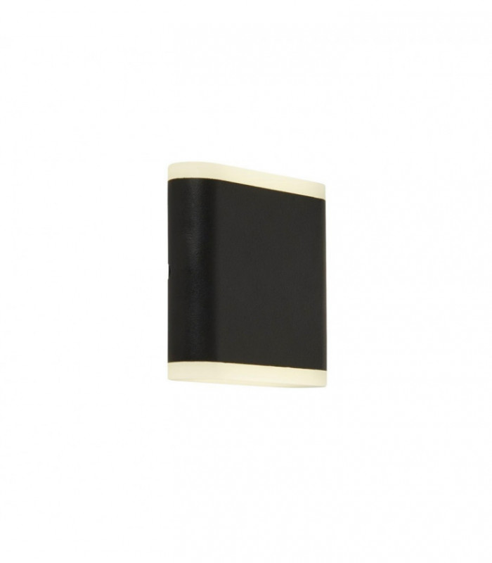 Led Up Down Wall Light - Matt Black With Frosted Diffuser