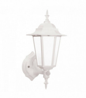 PIR 1 Light Outdoor Wall Lantern Frosted Polycarbonate, Matt White Textured IP44