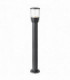Outdoor Bollard Light Clear Polycarbonate, Textured Dark Matt Anthracite Paint IP44, GU10