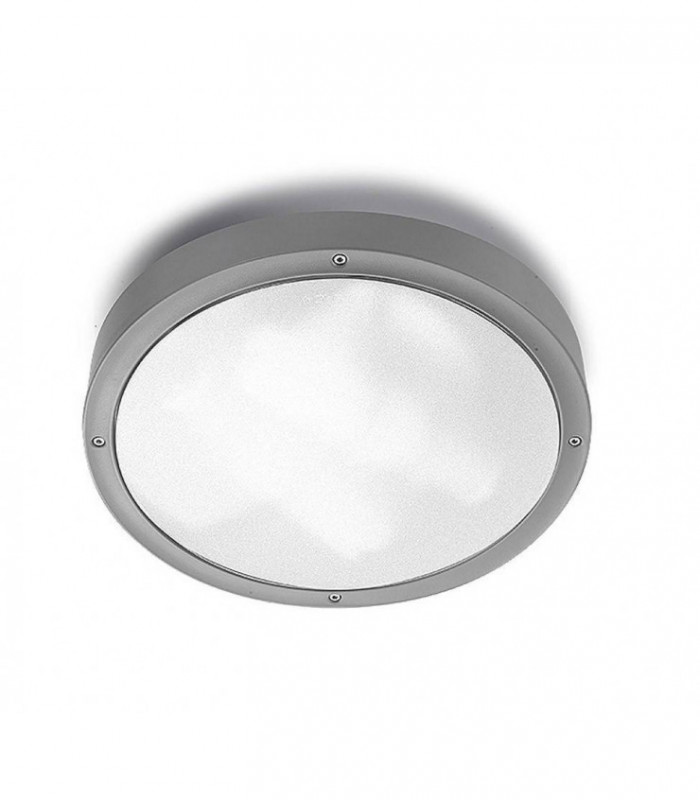 2 Light Medium Outdoor Ceiling Light Grey IP65, E27