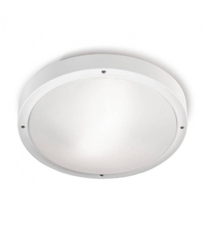 2 Light Outdoor Ceiling Light White, Opal with Sensor IP65, E27
