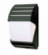 2 Light Outdoor Wall Light Matt Black, Opal Polycarbonate IP44, E27