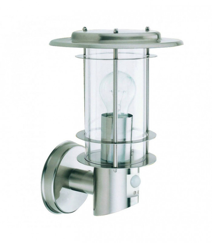 1 Light Outdoor Wall Light Stainless Steel with Motion Sensor IP44, E27