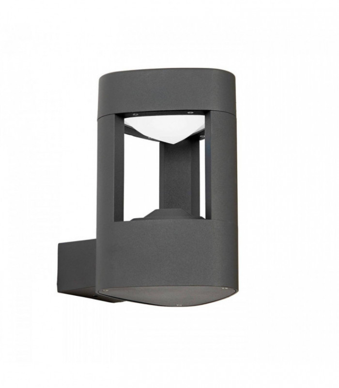 1 Light Outdoor Wall Light Frosted Acrylic, Dark Grey Paint IP54