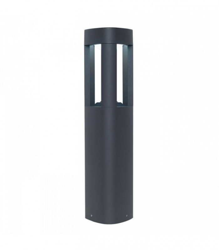 Outdoor Bollard Light Frosted Acrylic, Textured Dark Grey Paint IP54