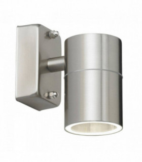 1 Light Outdoor Wall Light Clear Glass, Polished Stainless Steel IP44, GU10