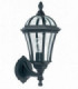 1 Light Outdoor Wall Lantern Clear Glass, Black Paint IP44, E27