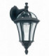 1 Light Outdoor Wall Lantern Clear Glass, Black Paint IP44, E27