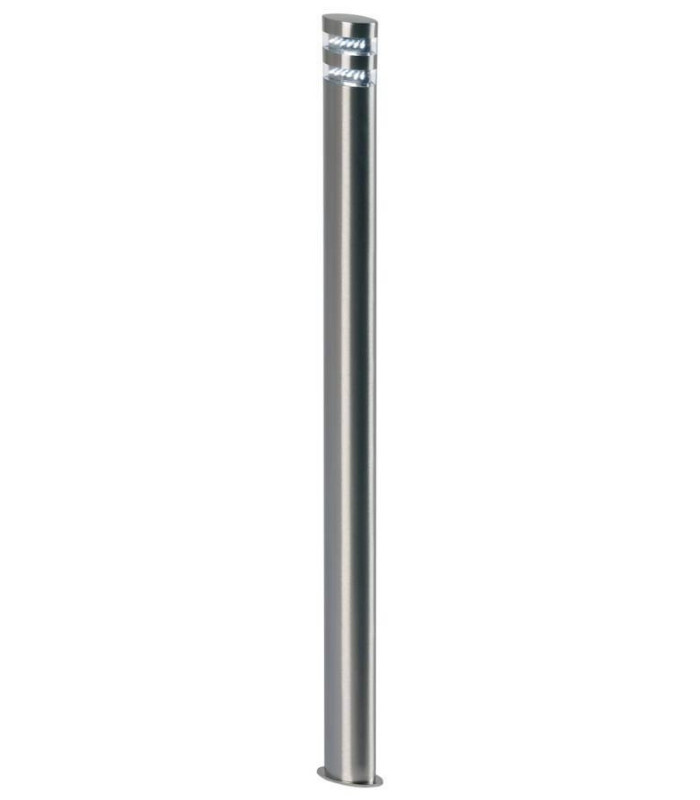Outdoor Bollard Light Polished Stainless Steel, Clear Polycarbonate IP44