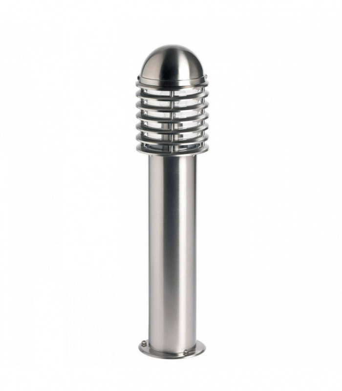Outdoor Bollard Light Polished Stainless Steel, Clear Polycarbonate IP44, E27