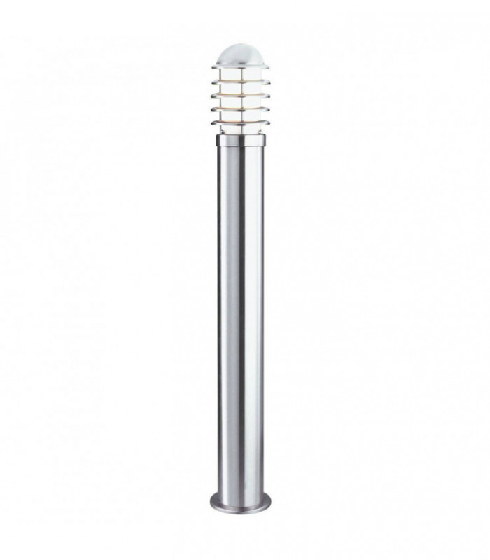 1 Light Outdoor Bollard Light Stainless Steel with Polycarbonate Diffuser IP44, E27