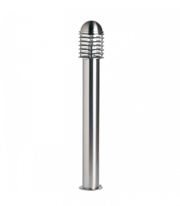 Outdoor Bollard Light Polished Stainless Steel, Clear Polycarbonate IP44, E27