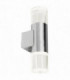 2 Light Outdoor Wall Light Polished Stainless Steel with Crystal IP44