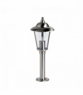 Outdoor Bollard Light Polished Stainless Steel, Clear Polycarbonate IP44, E27
