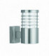 1 Light Outdoor Garden Wall Light Satin Silver IP44, E27