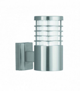 1 Light Outdoor Garden Wall Light Satin Silver IP44, E27